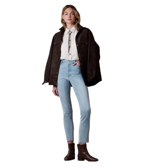 Banana Republic Skinny Zero Raw Hem Distressed Light Blue Jeans - Size 29 - Picture 1 of 10